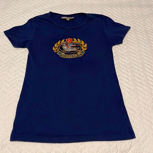 Burberry Tops - Burberry Gully Archive Logo Cotton T-Shirt